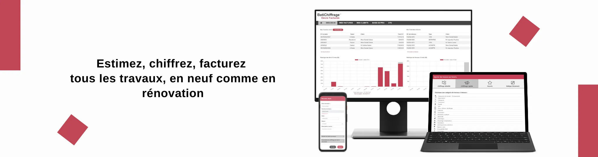 BatiChiffrage — Logiciel de devis et factures pour les professionnels du BTP