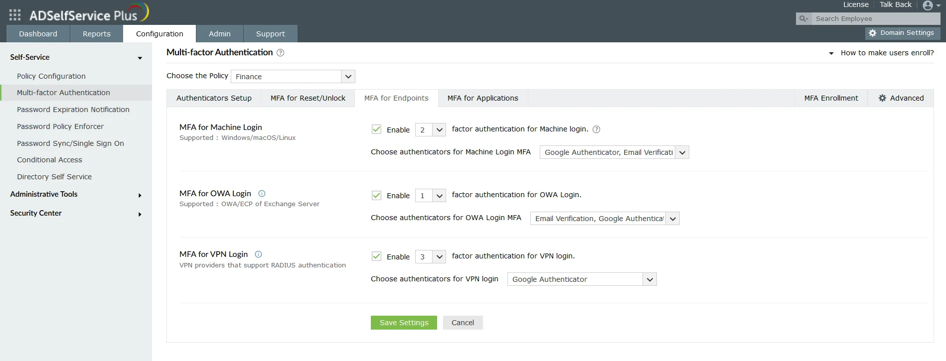 ManageEngine ADSelfServicePlus — Screenshots 1