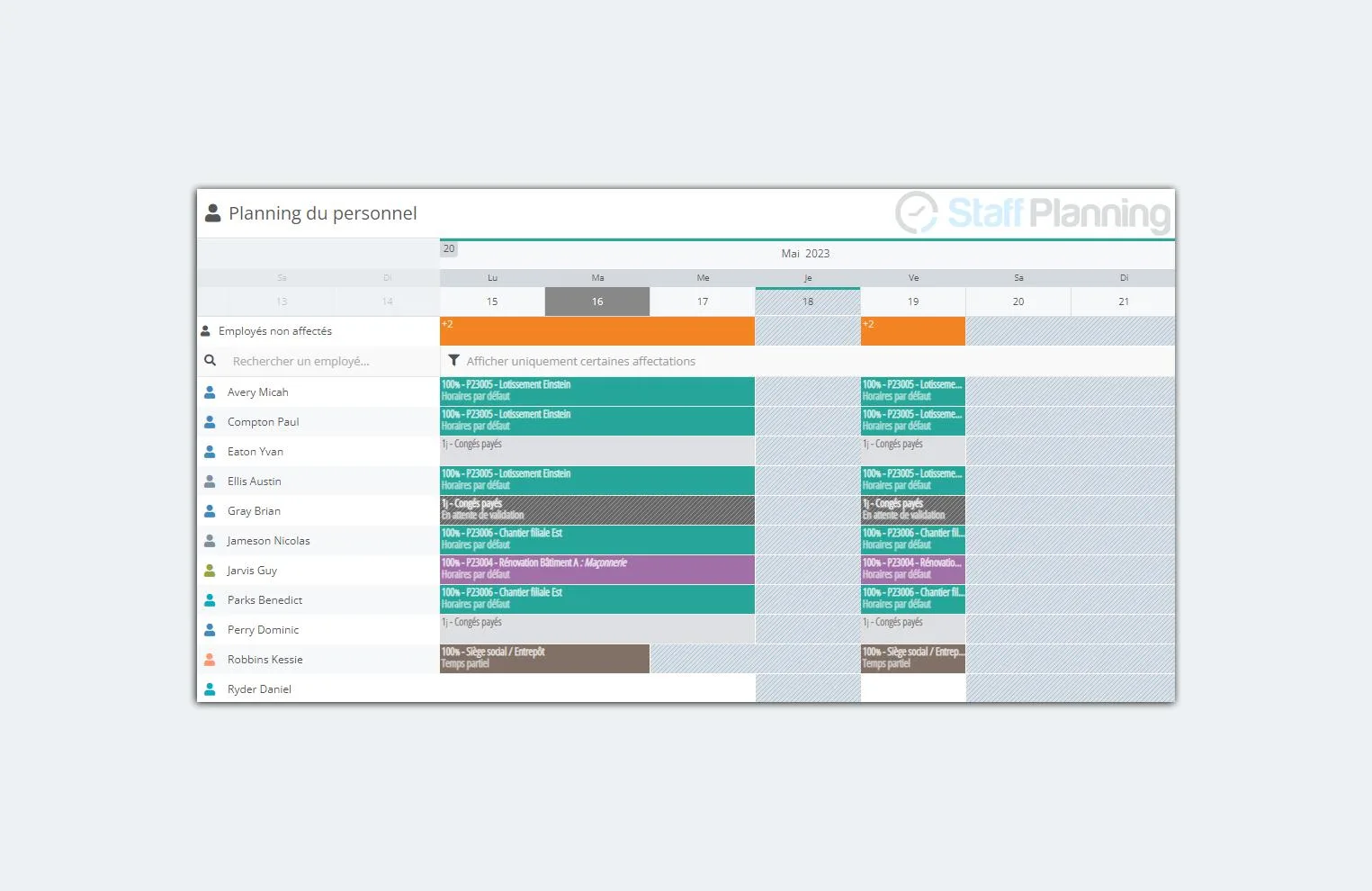 Staff Planning — Captures d'écran 5