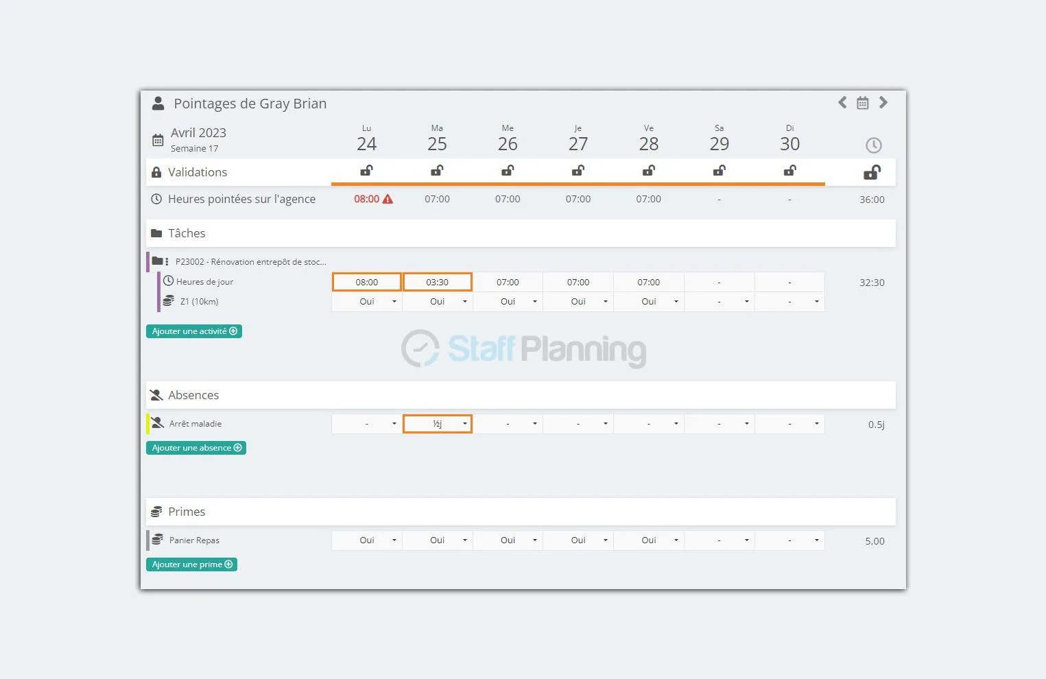 Staff Planning — Captures d'écran 6