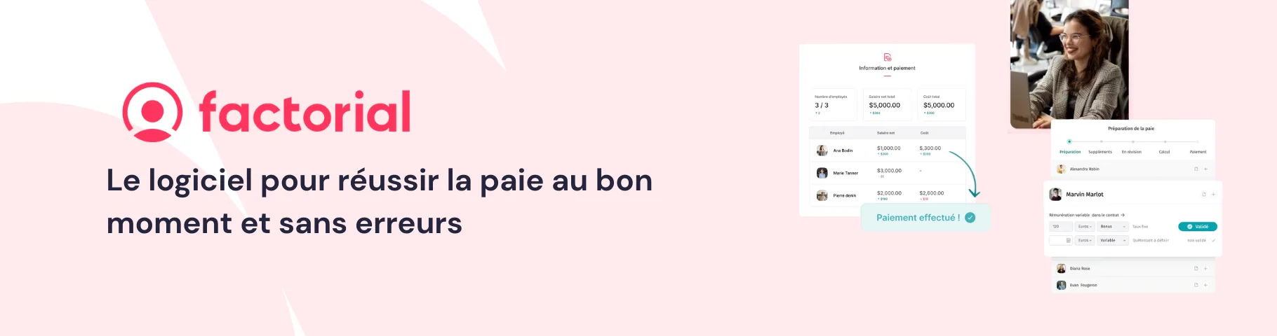 Factorial Gestion de la paie — La paie connectée à vos outils RH pour PME en croissance