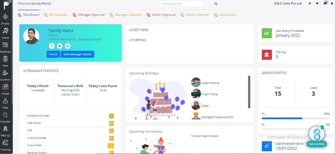 Pocket HRMS — Screenshots 1