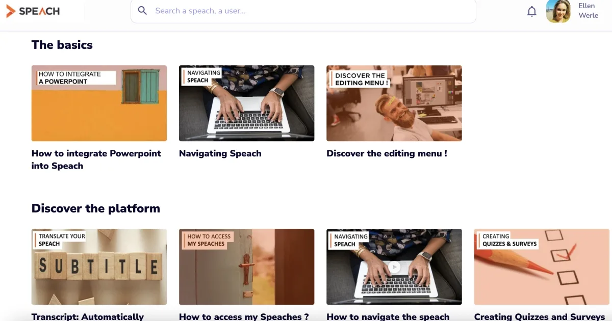 Speach — Create, share, and access a video tutorial knowledge base.