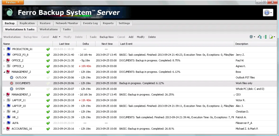 Ferro Backup System (FBS) — The best backup solution for enterprises