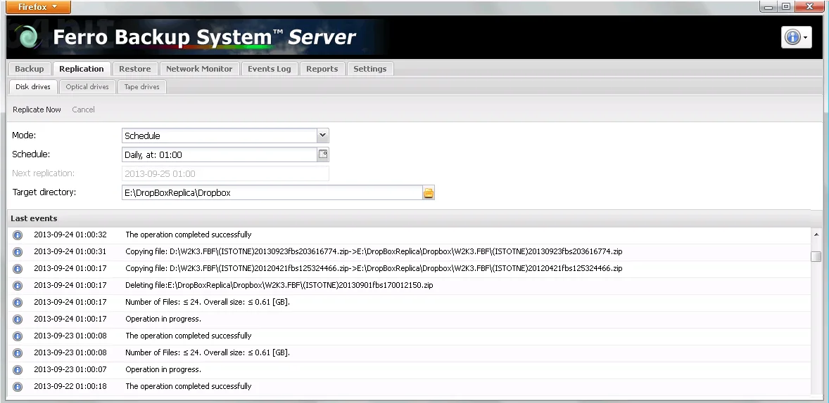 Ferro Backup System (FBS) — Screenshots 2