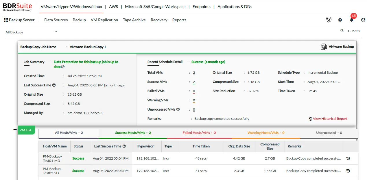 BDRSuite — Screenshots 2