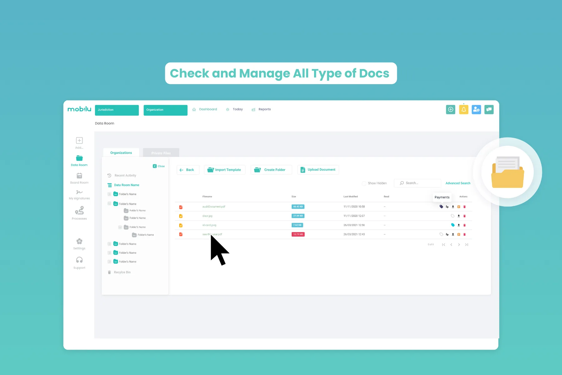 Mobilu Virtual Data Room — Screenshots 2