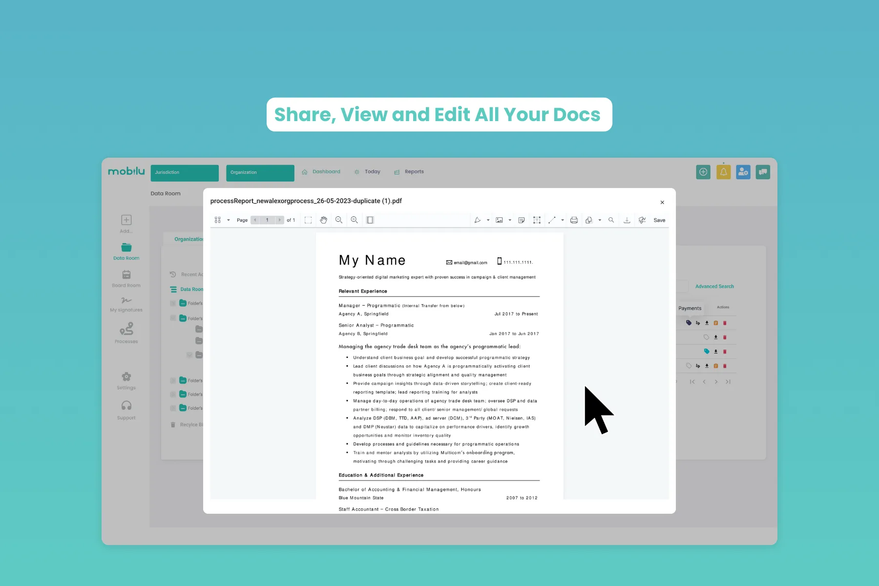 Mobilu Virtual Data Room — Screenshots 4