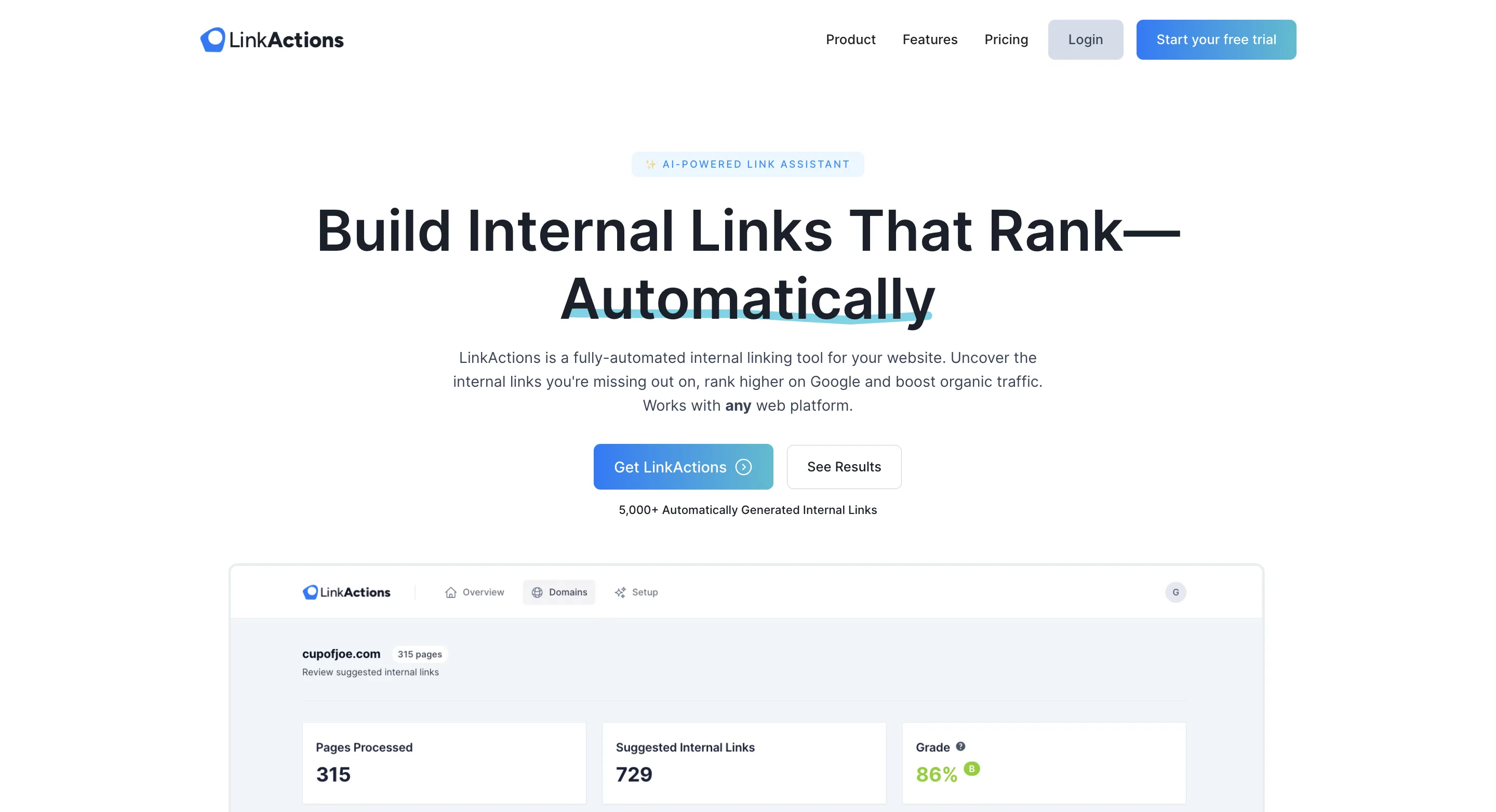 LinkActions — AI Internal Links Assistant
