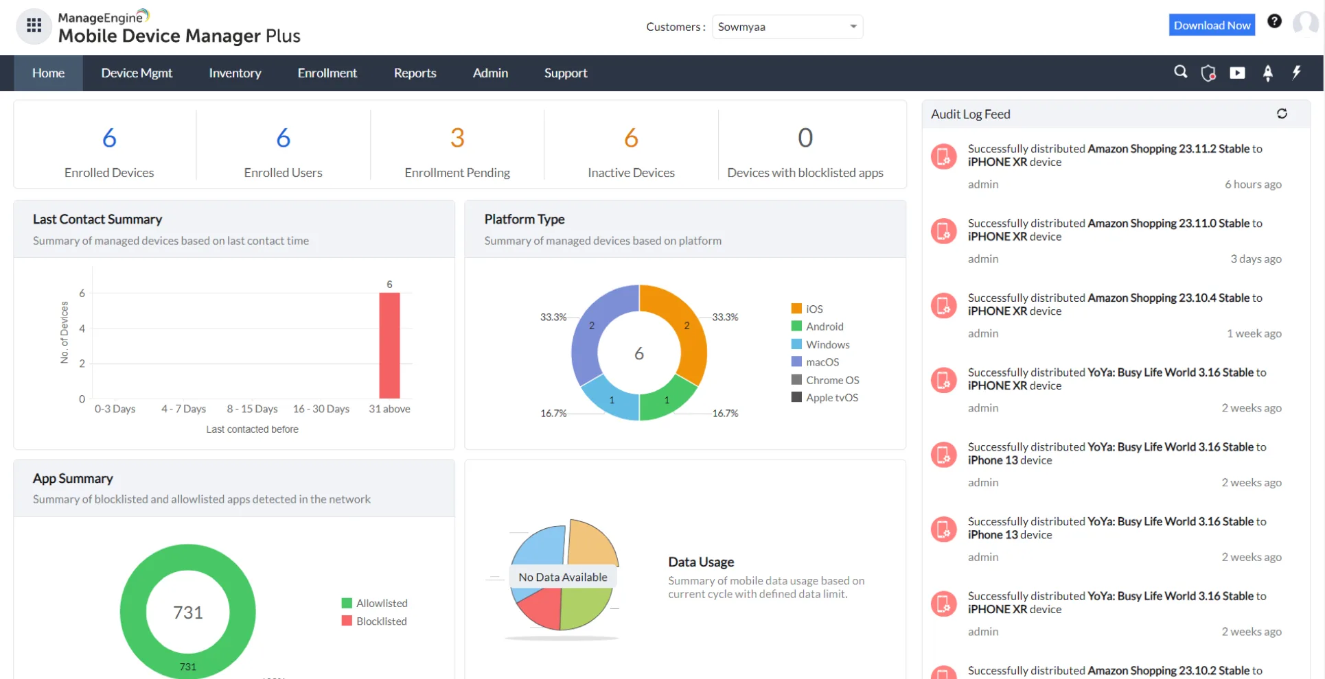 Mobile Device Manager Plus MSP — Screenshots 1