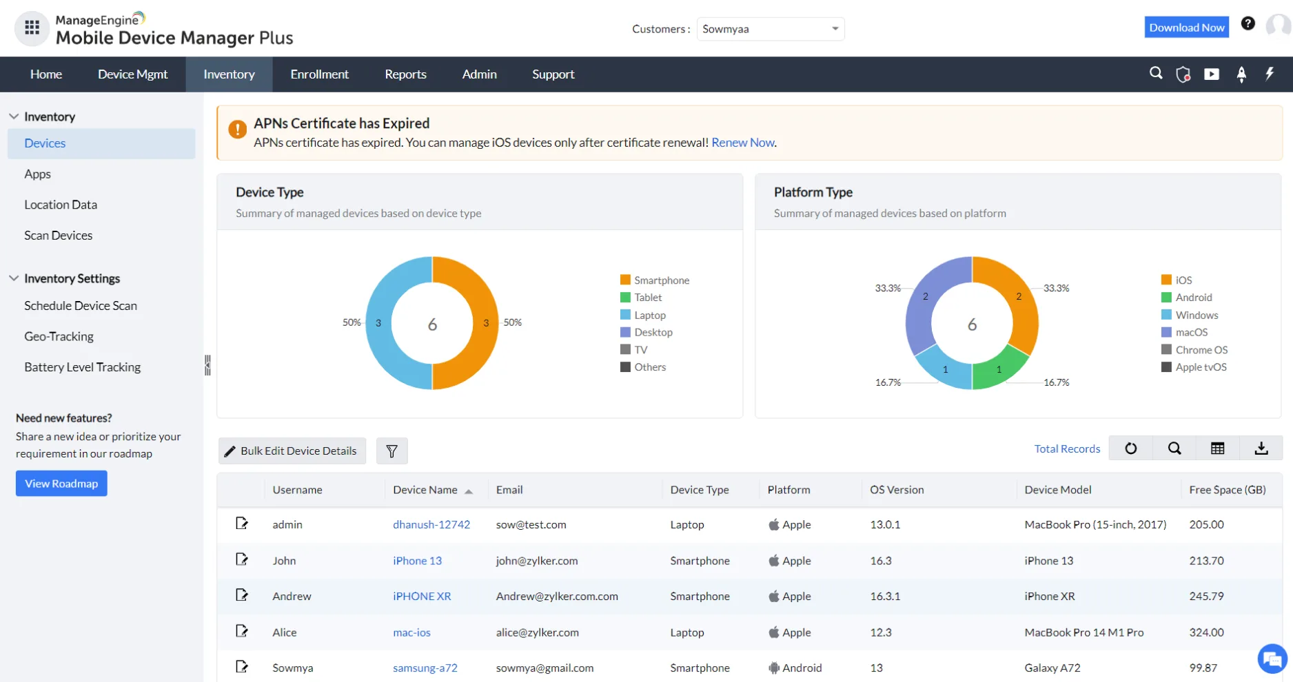 Mobile Device Manager Plus MSP — Screenshots 2