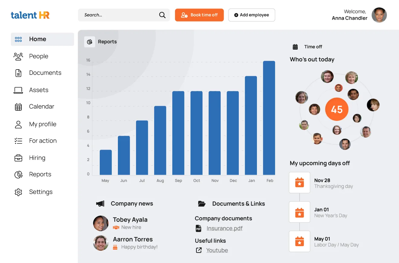 TalentHR — A fresh take on HRIS. All-in-one & built for HR success!