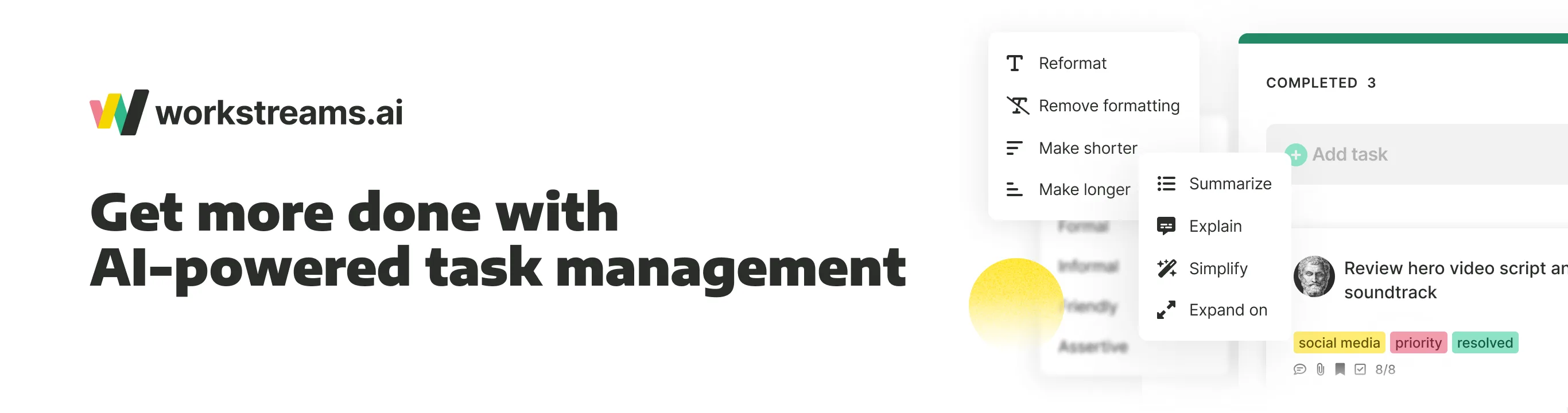 workstreams.ai — Get more done with AI-powered task & project management