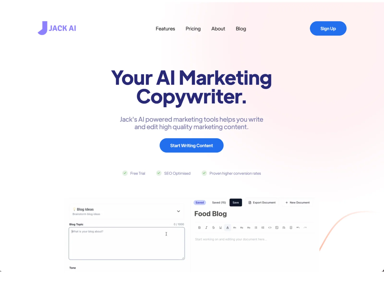 Jack AI — AI Marketing Copywriter tool