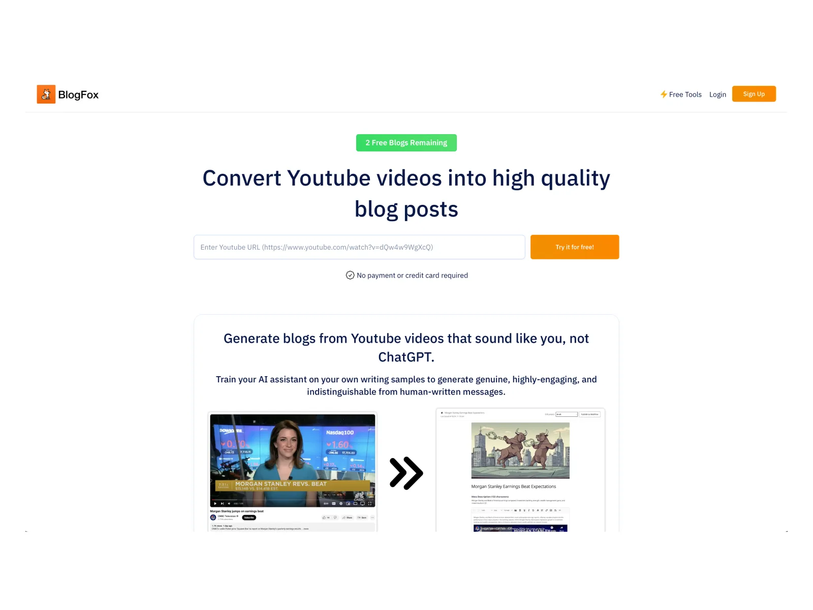 BlogFox — Generate blogs from a Youtube video or SEO keyword at scale