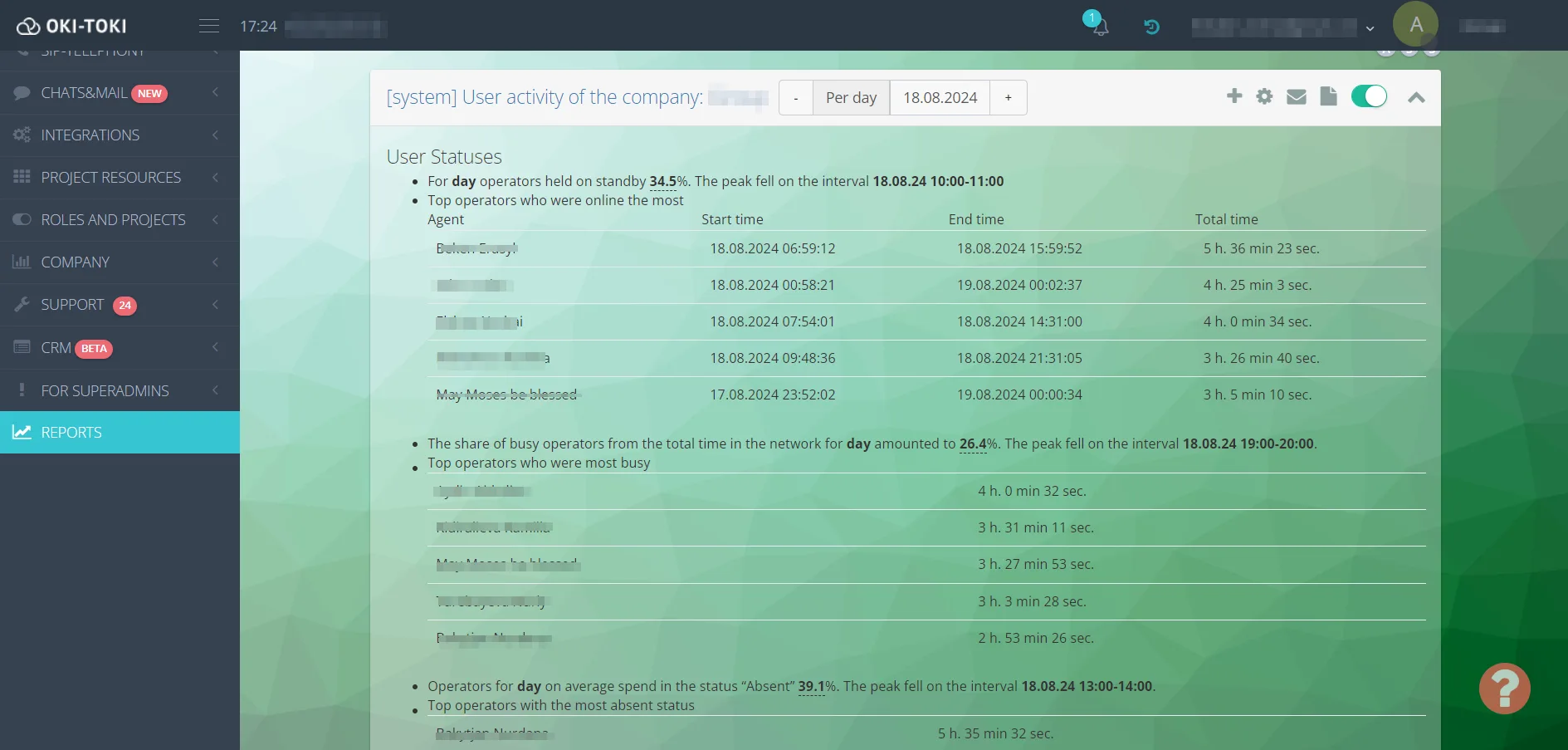 OKI-TOKI: Call Center Software — Screenshots 2