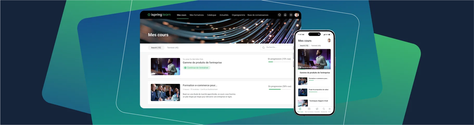 iSpring LMS — LMS platform for 1-day in-company training courses