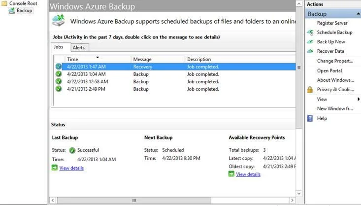 Microsoft Azure Backup — Screenshots 4