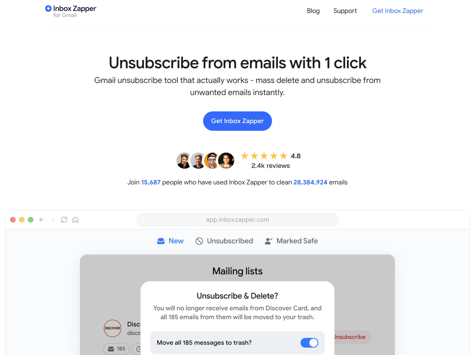 Inbox Zapper — Email mass unsubscribe and mass delete tool