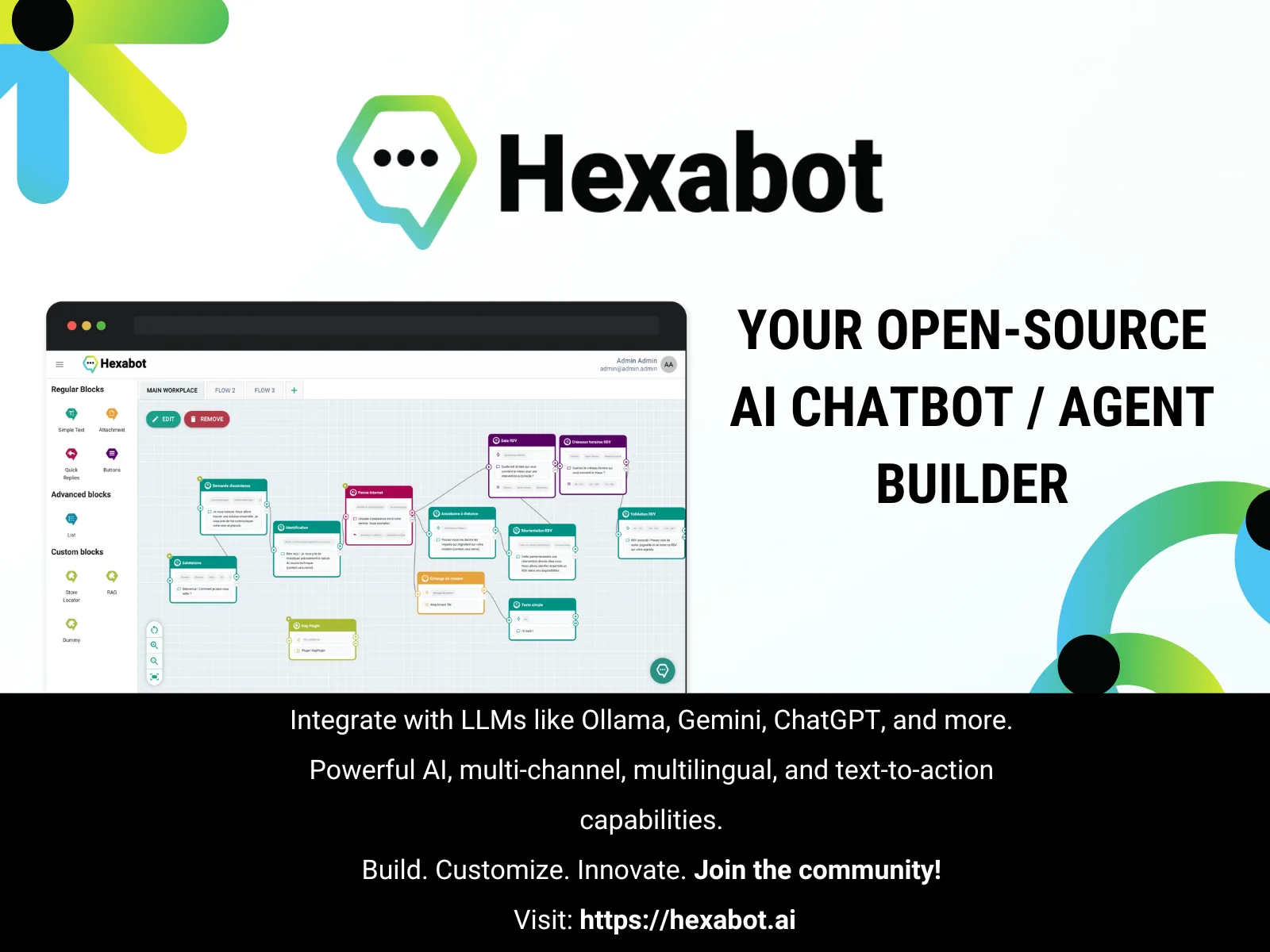 Hexabot — Open-source AI chatbot / agent builder