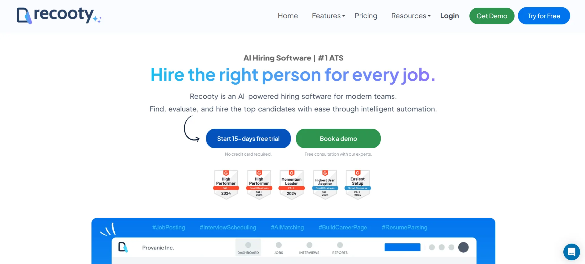 Recooty AI — A modern ATS for growing companies