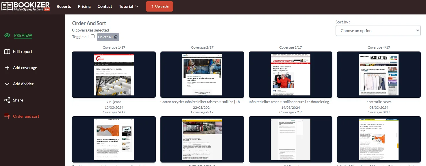 bookizer — Coverage book and PR reporting online