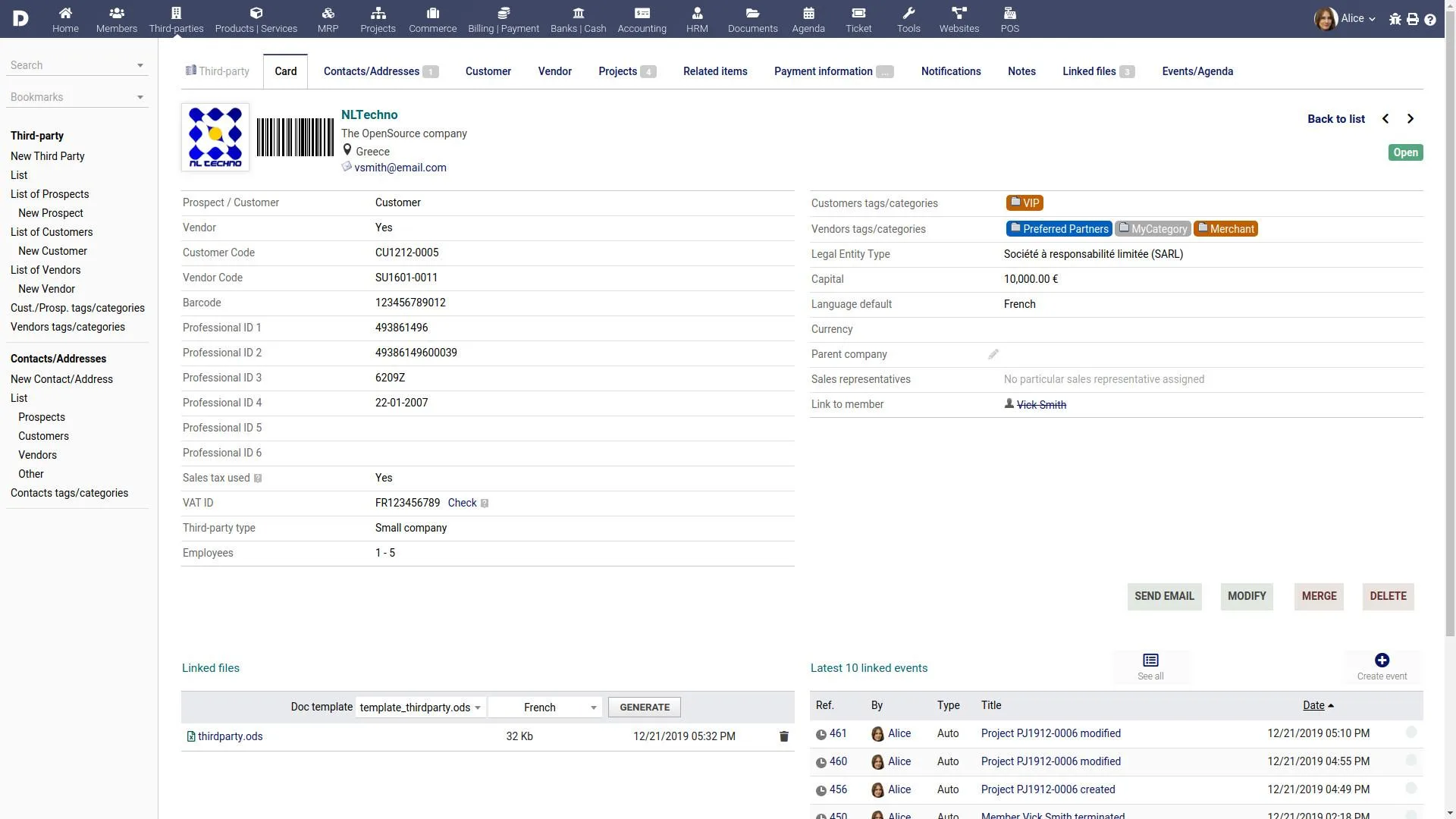 Dolibarr ERP CRM — Screenshots 8