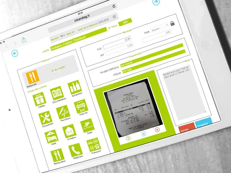 Notes de Frais — Screenshots 1