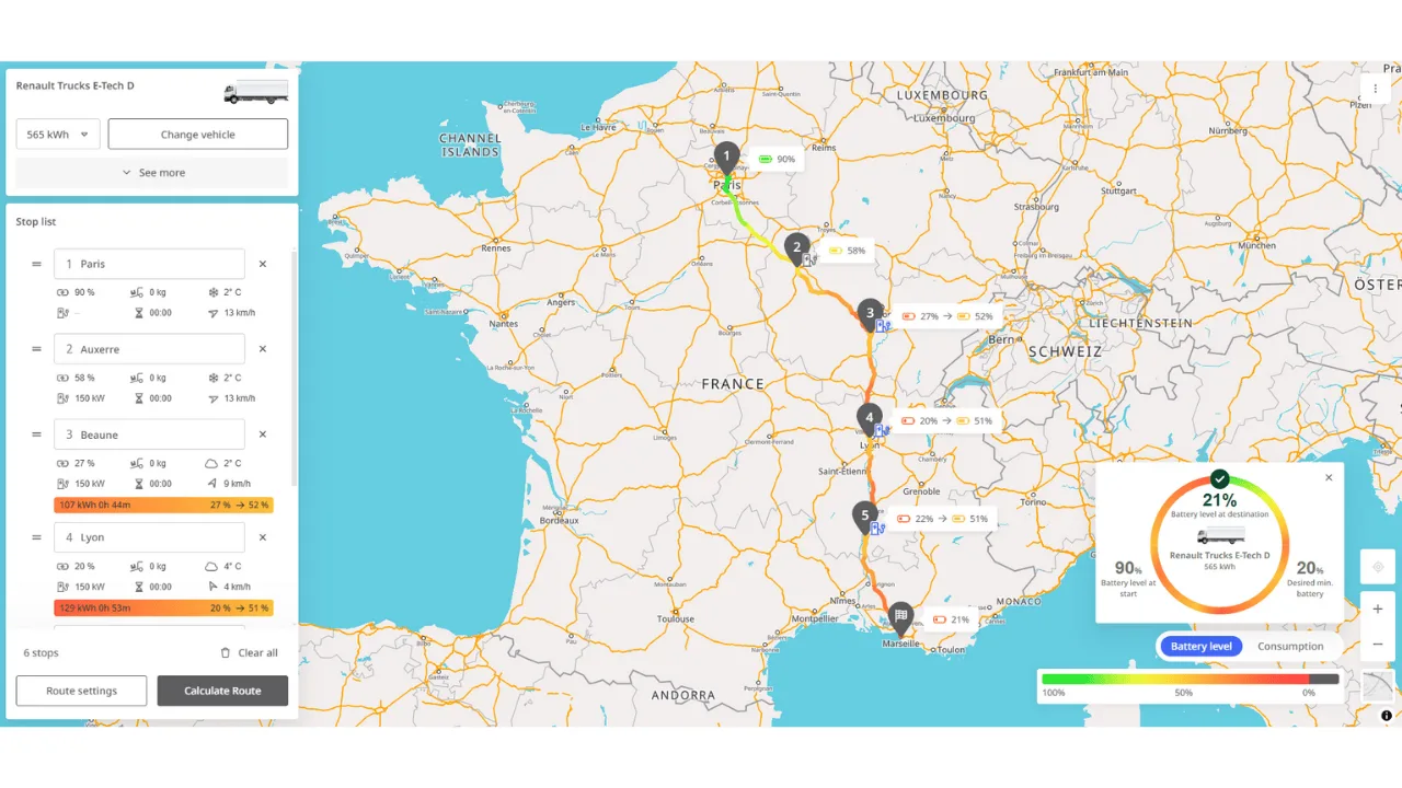 PTV EV Truck Route Planner — Captures d'écran 1
