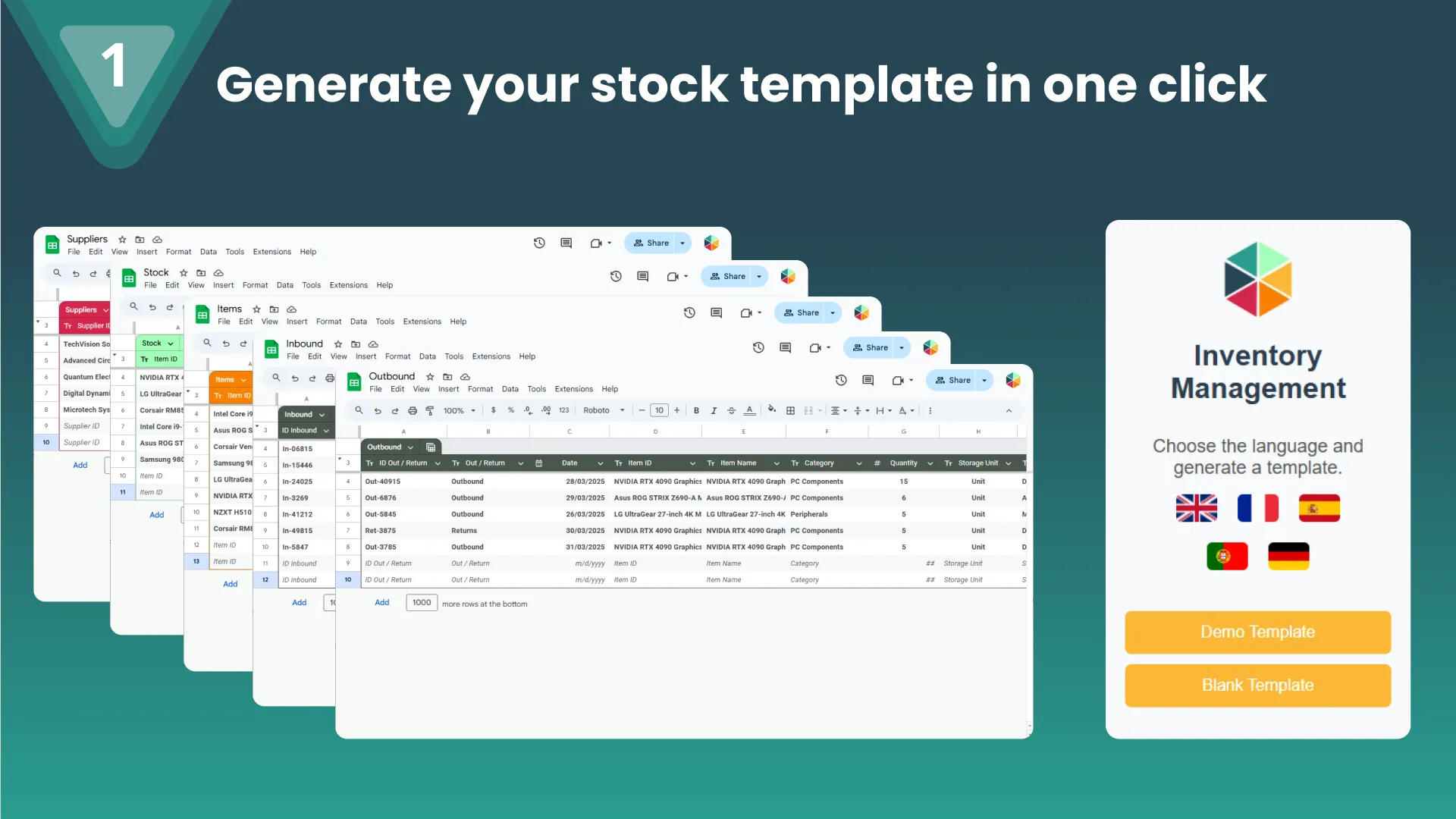 Inventory Management Sheets — Screenshots 2