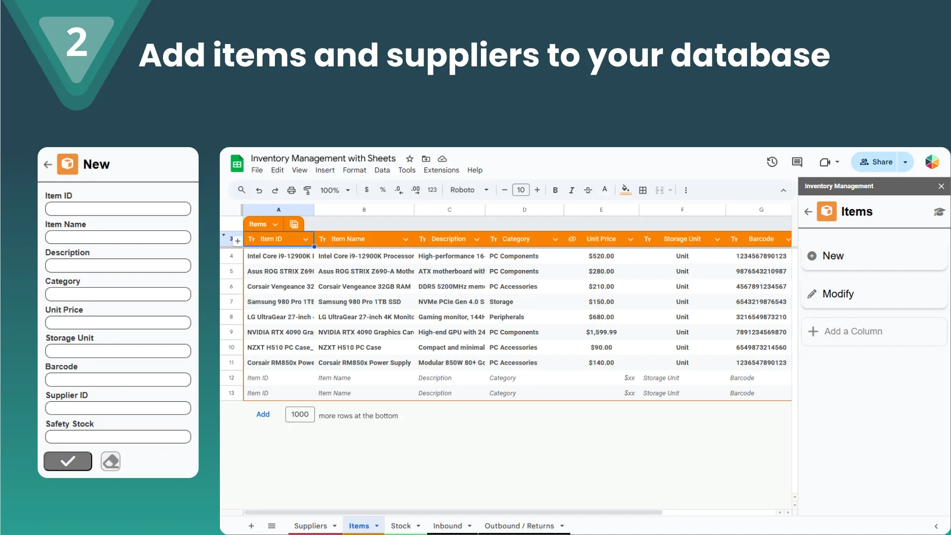 Inventory Management Sheets — Screenshots 3