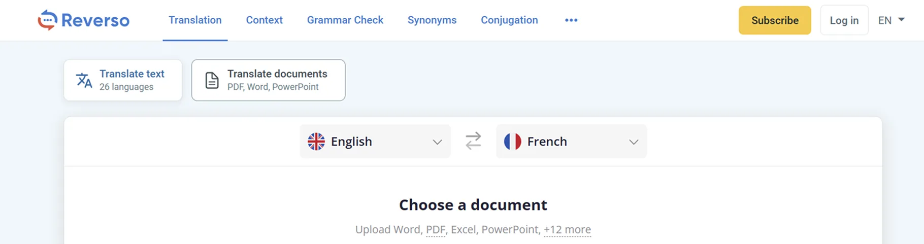 Reverso Documents — Translate your PDF, Word, PPT (+10) in 1 click