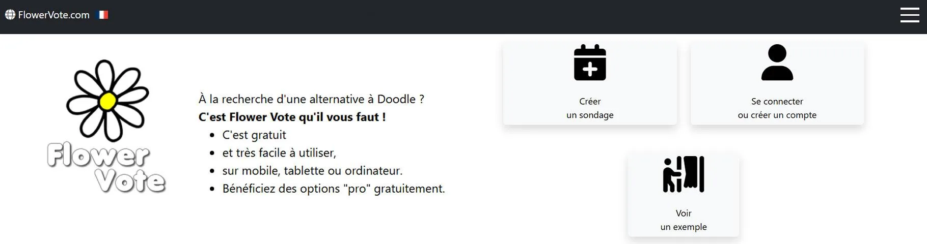 Flower Vote — Une alternative gratuite et sans pub à Doodle