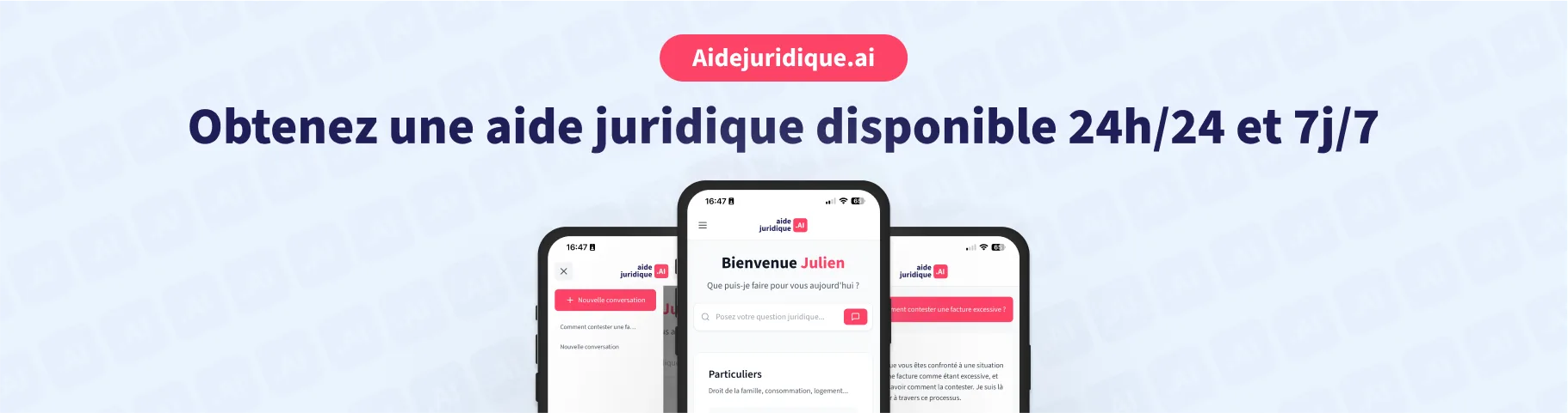AideJuridique.ai — Assistance juridique instantanée et illimitée avec IA