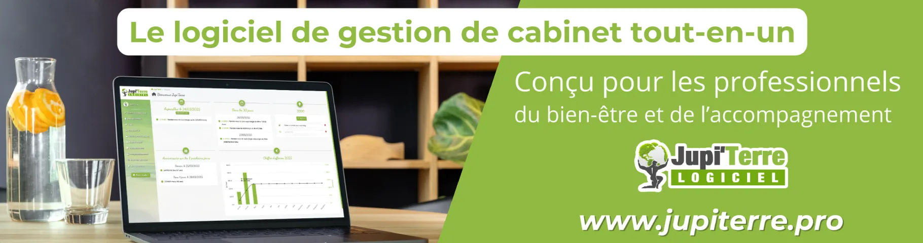 Jupi'Terre — Logiciel complet de gestion de cabinet bien-être