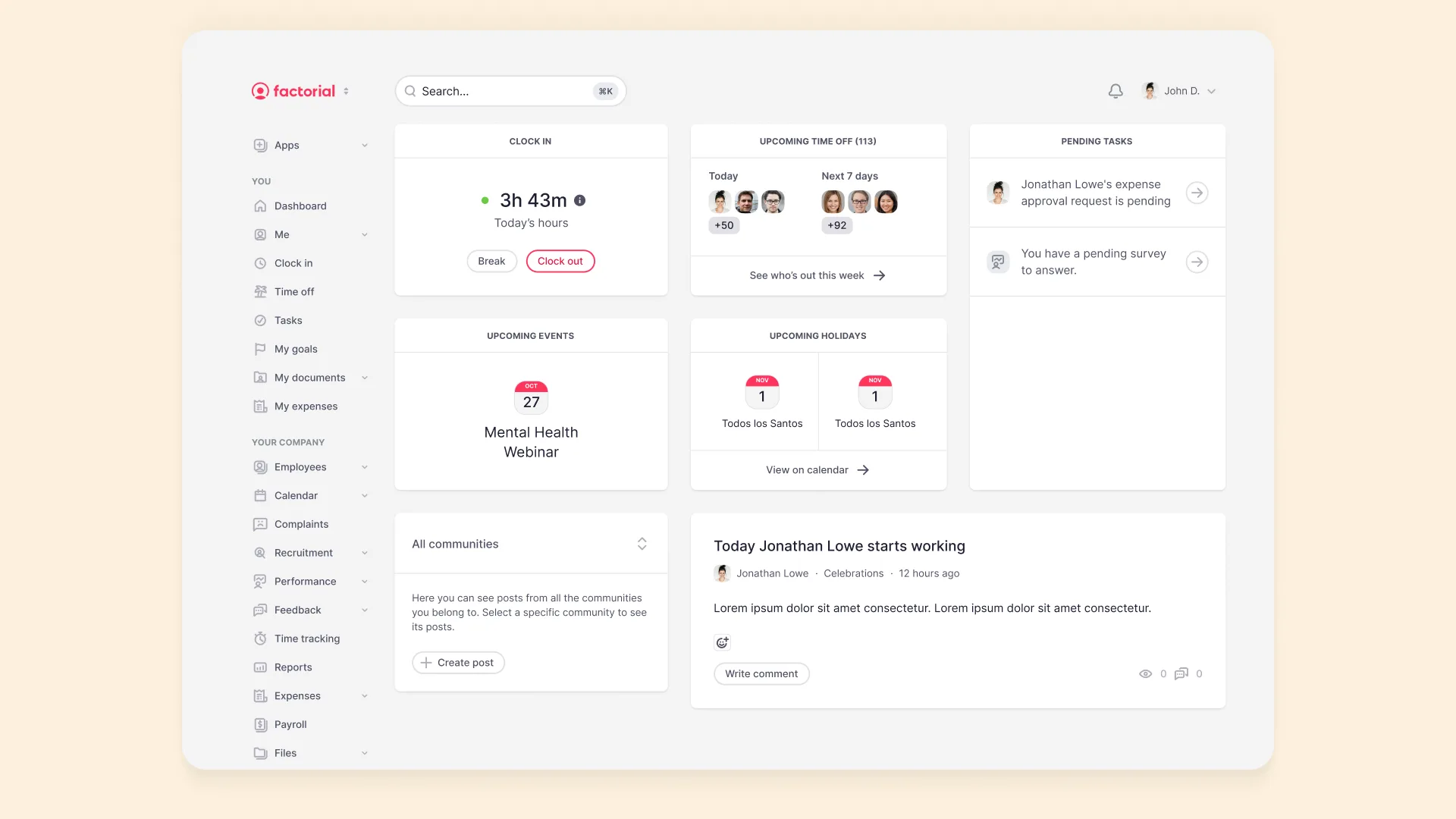 Factorial Gestione del Tempo — Screenshot 1