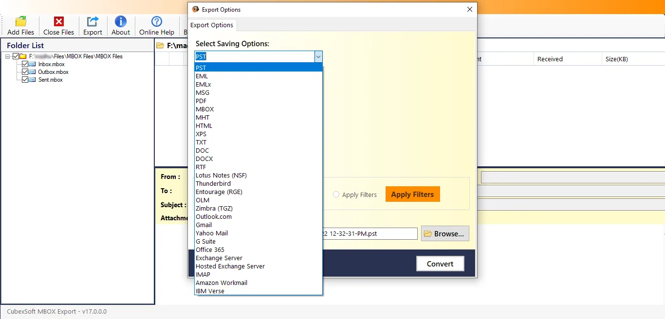 MailDivert MBOX Converter — Screenshots 1