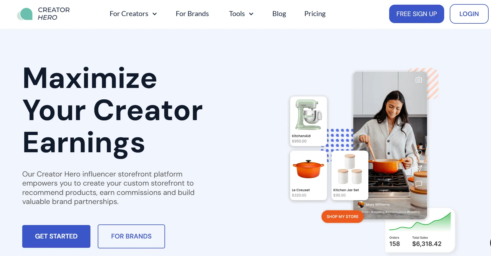 Creator Hero — An influencer storefront platform