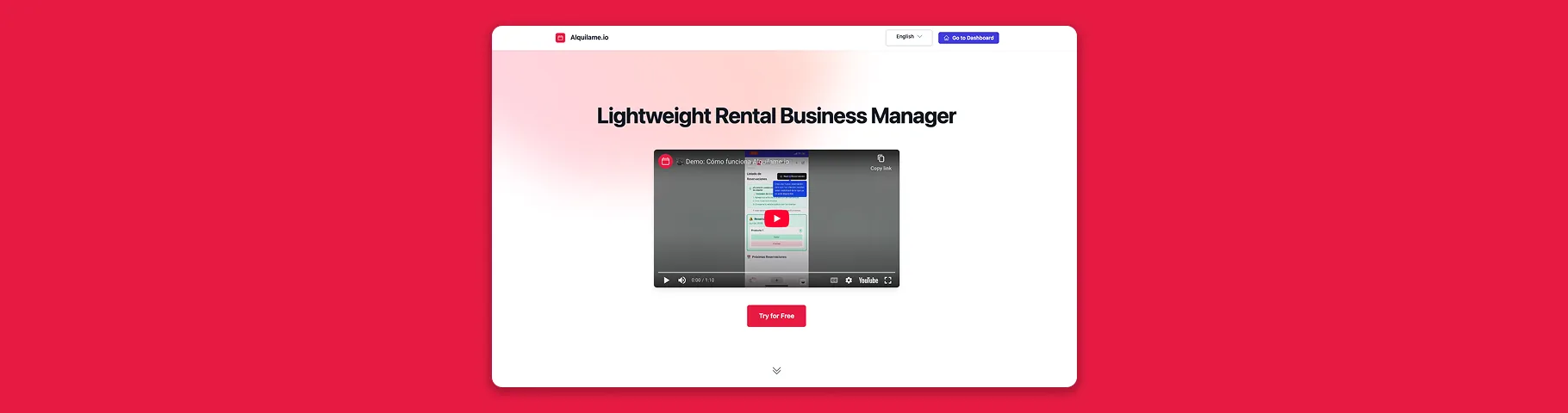 Alquilame.io — Lightweight Rental Business Management