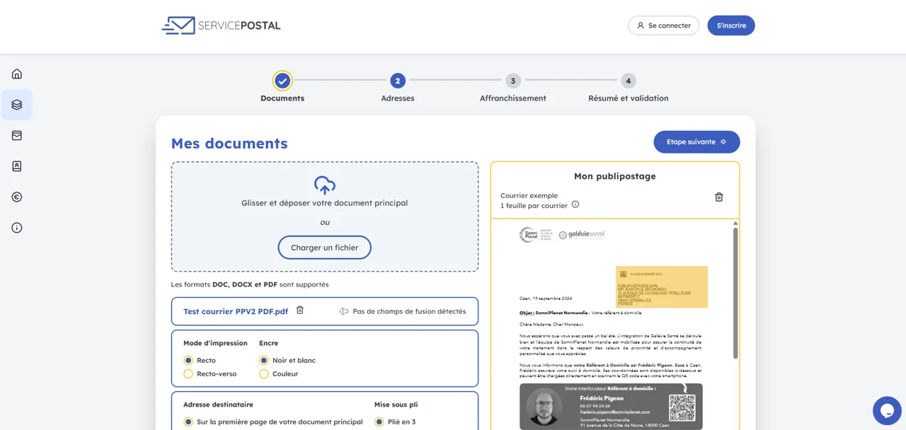 Service Postal — Captures d'écran 1