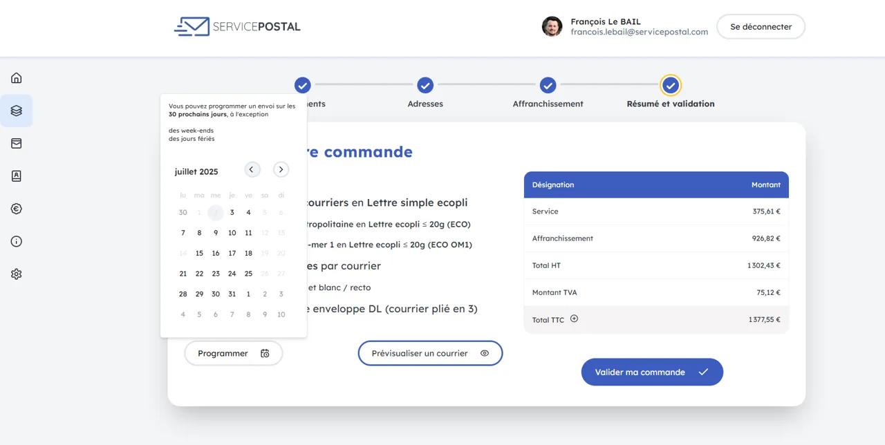 Service Postal — Captures d'écran 3