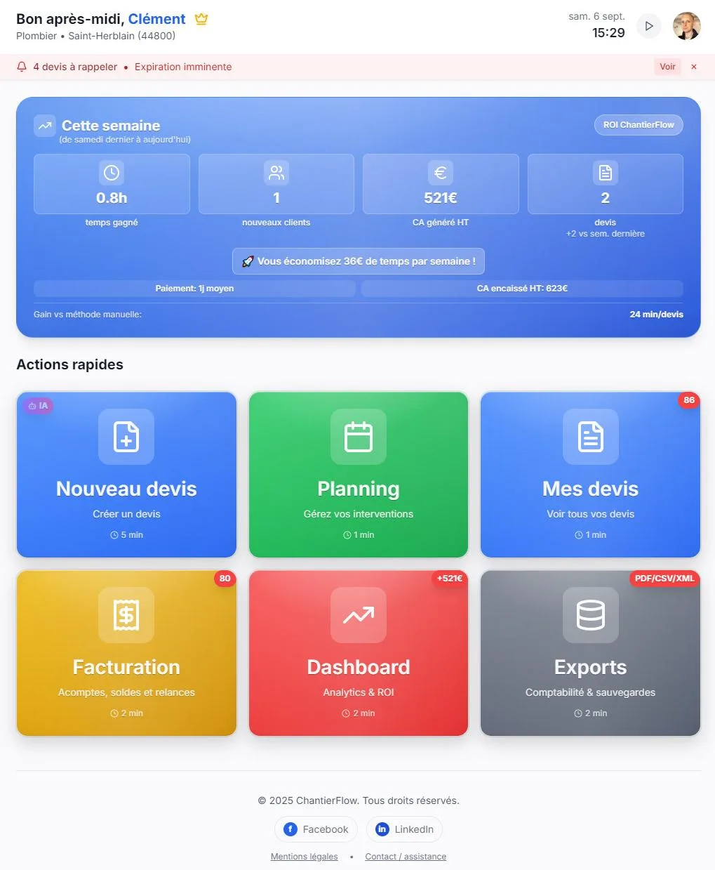 ChantierFlow — Captures d'écran 1