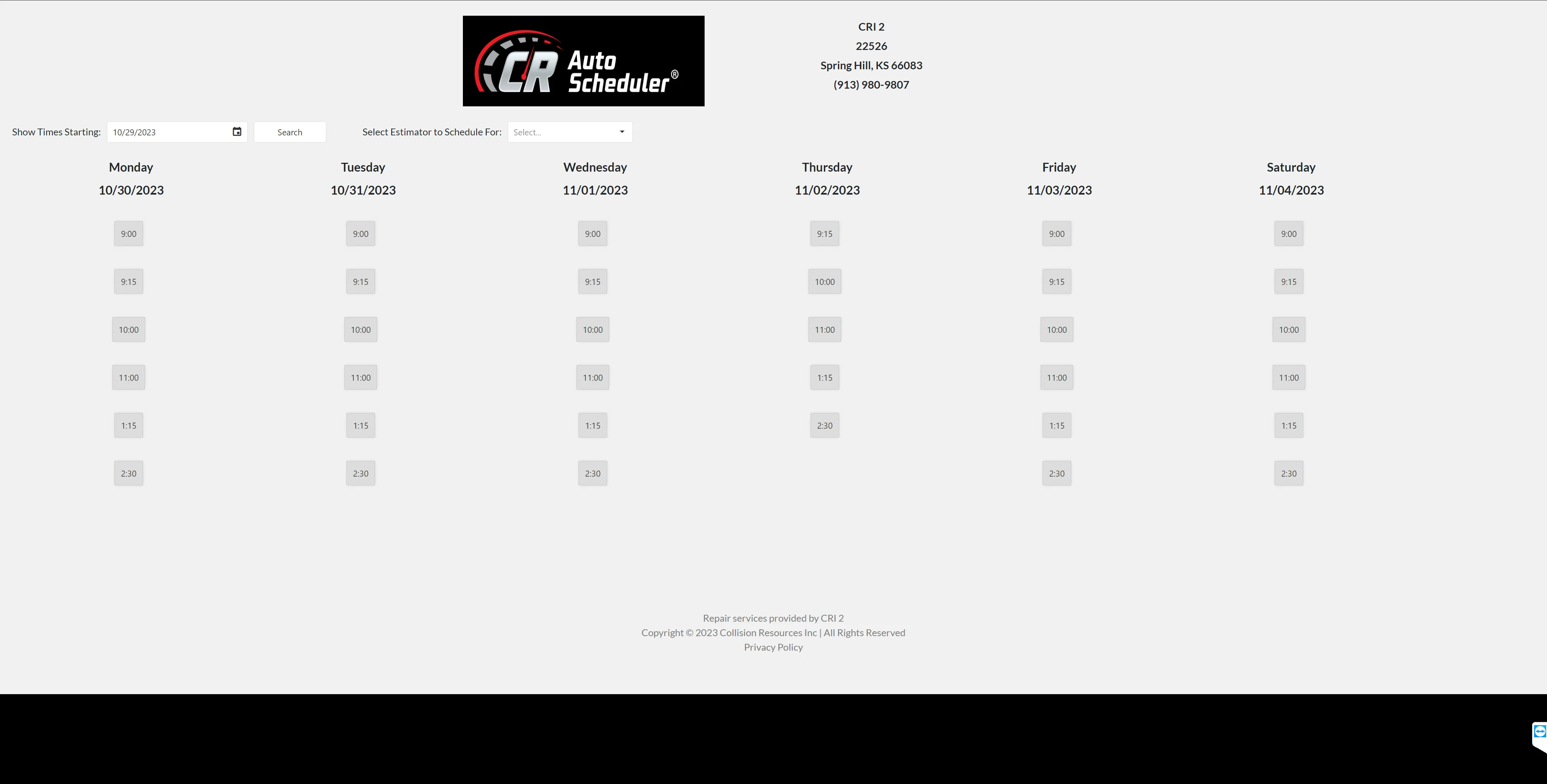 CR Auto Scheduler® –Estimate — Screenshots 2
