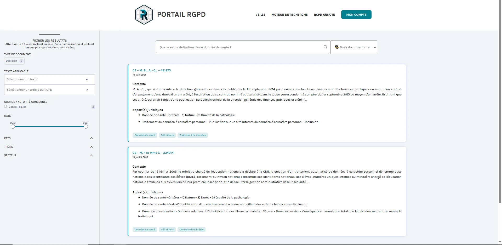 Portail RGPD — Captures d'écran 2