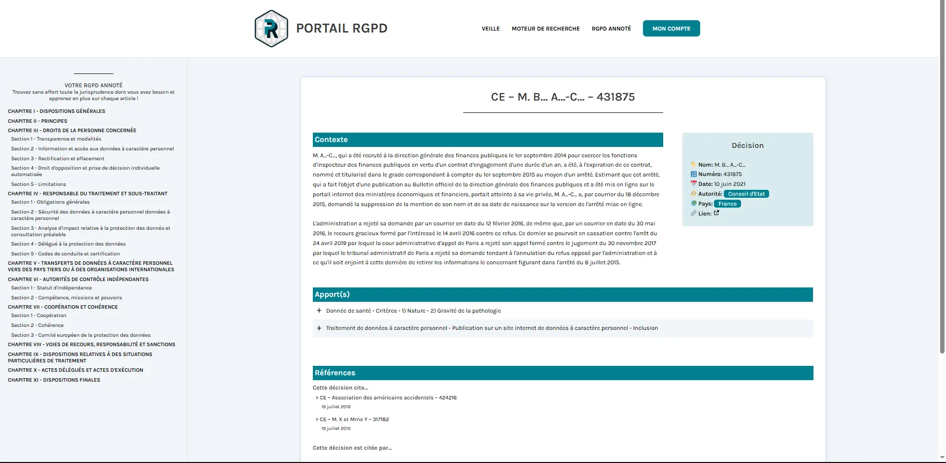 Portail RGPD — Captures d'écran 3