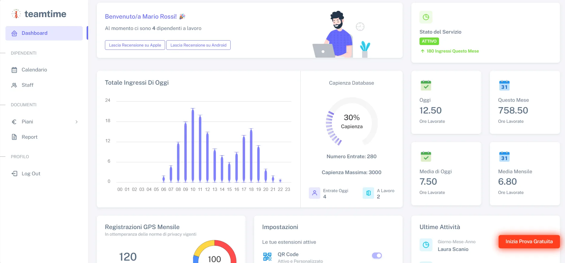 TeamTime App Registro Presenze — Screenshot 1