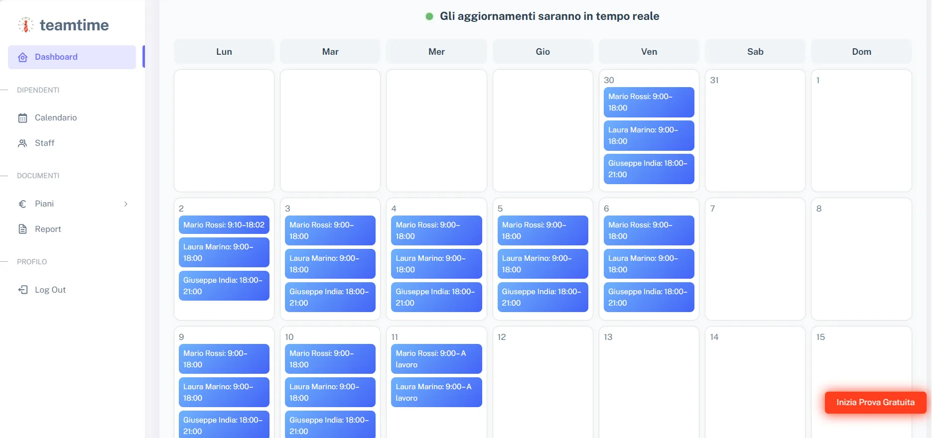 TeamTime App Registro Presenze — Screenshot 2