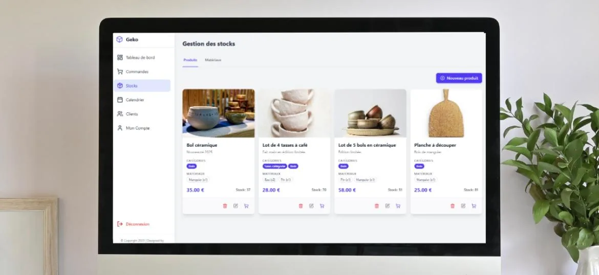 Geko App - Logiciel de gestion de stocks — Logiciel simple de gestion des commandes et stocks