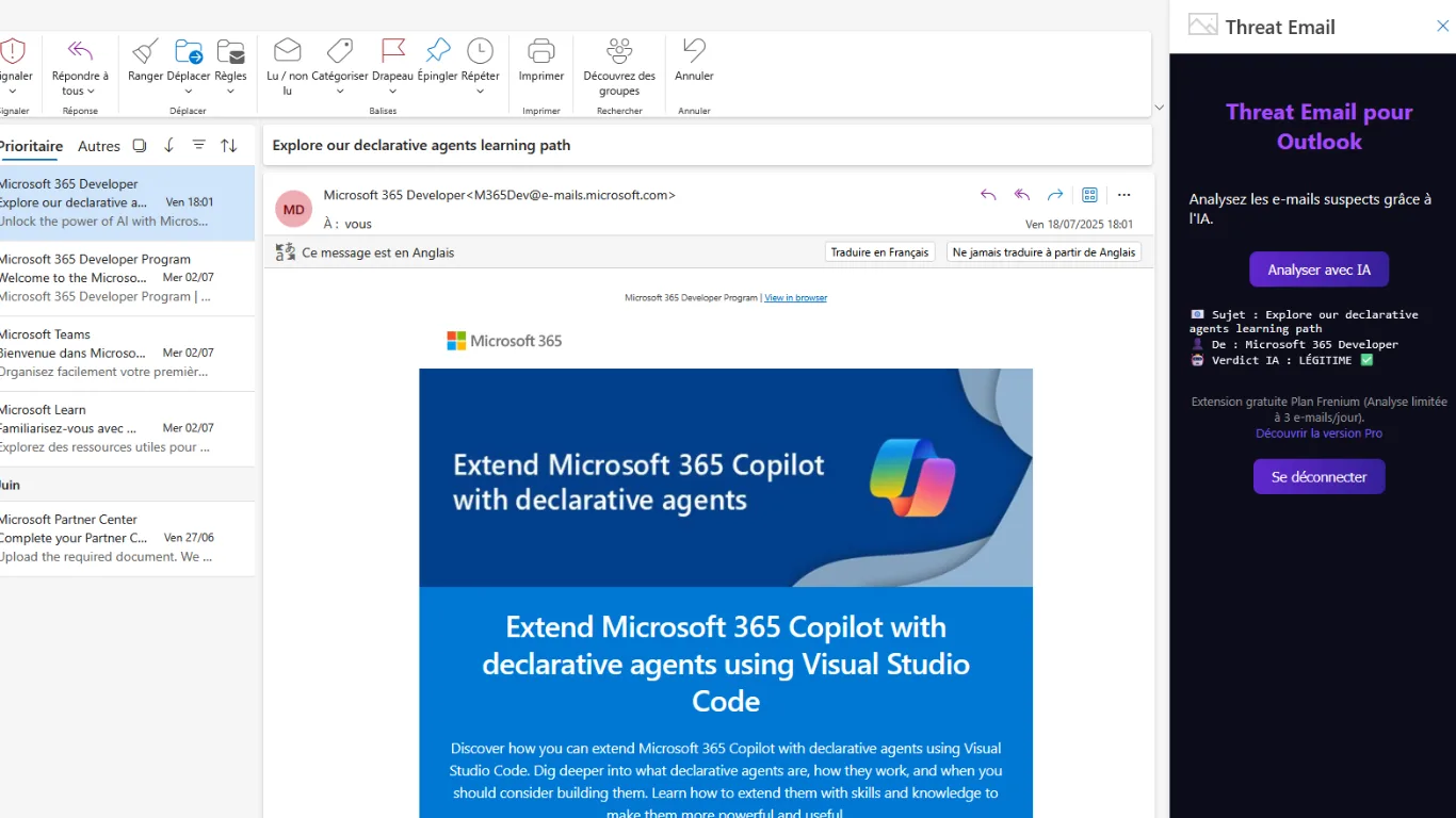 Threat Email — Captures d'écran 2
