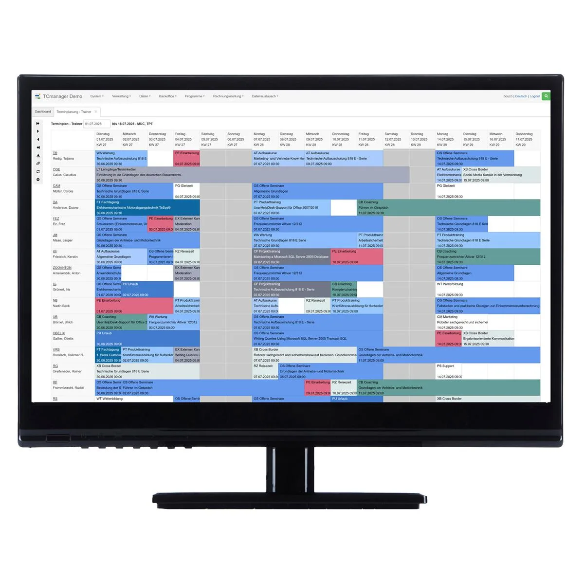 TCmanager® Training Management — Screenshots 1